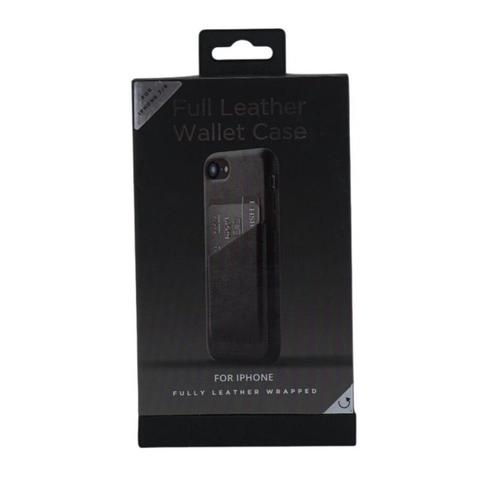 Mujjo Full Leather Wallet Case for iPhone – Premium Leather Wrapped, Black (Pack